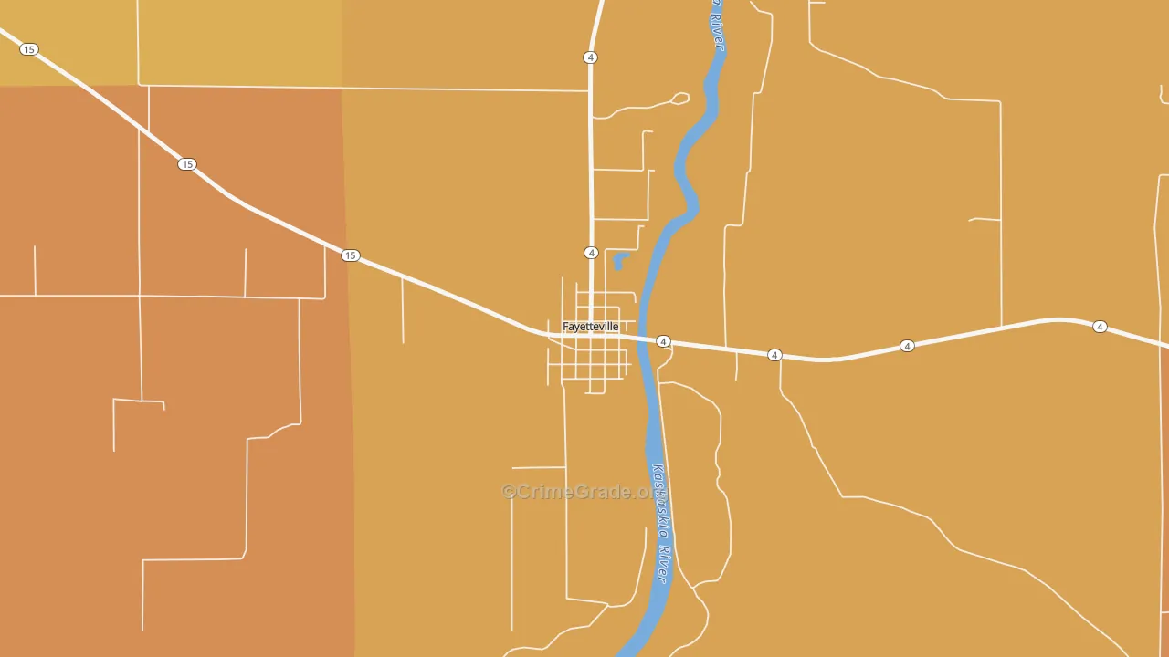 Fayetteville, IL Map of Arson Rates