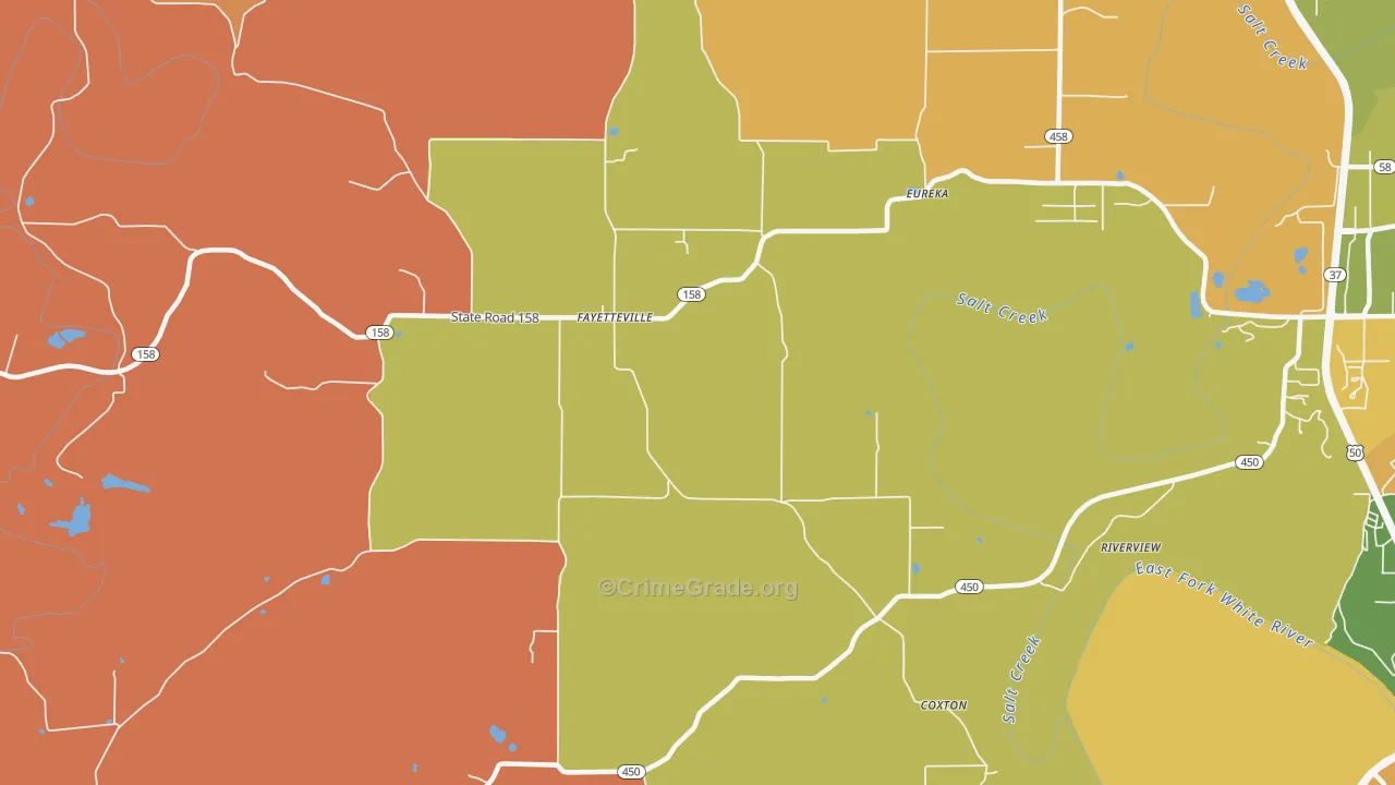 Fayetteville, IN Map of Arson Rates