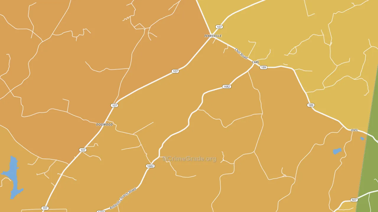 Fearsville, KY Map of Arson Rates
