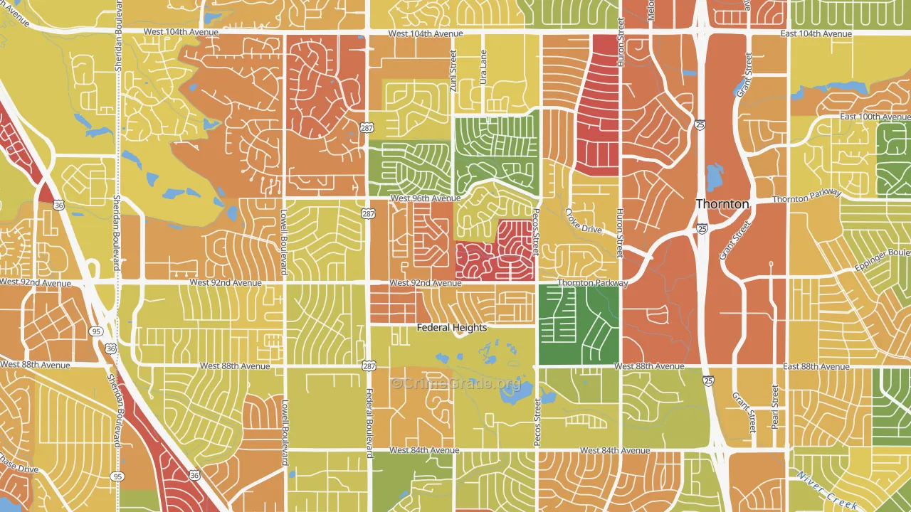 Federal Heights, CO Map of Arson Rates