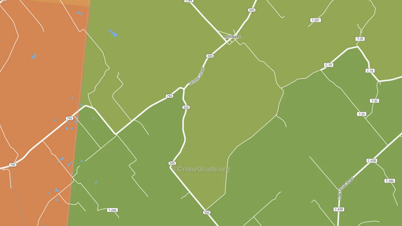 Feesburg, OH Map of Arson Rates