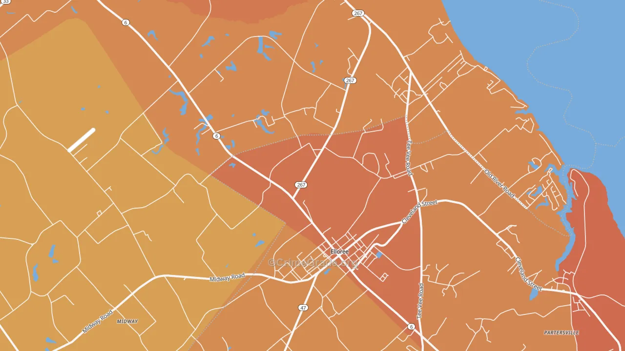 Felderville, SC Map of Arson Rates