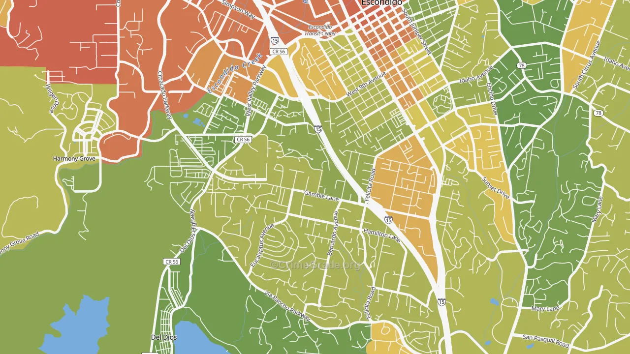 Felicita, Escondido, CA Map of Arson Rates