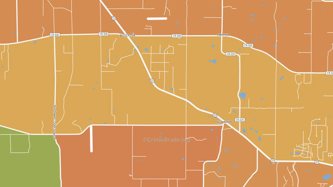 Fellowship, FL Map of Arson Rates