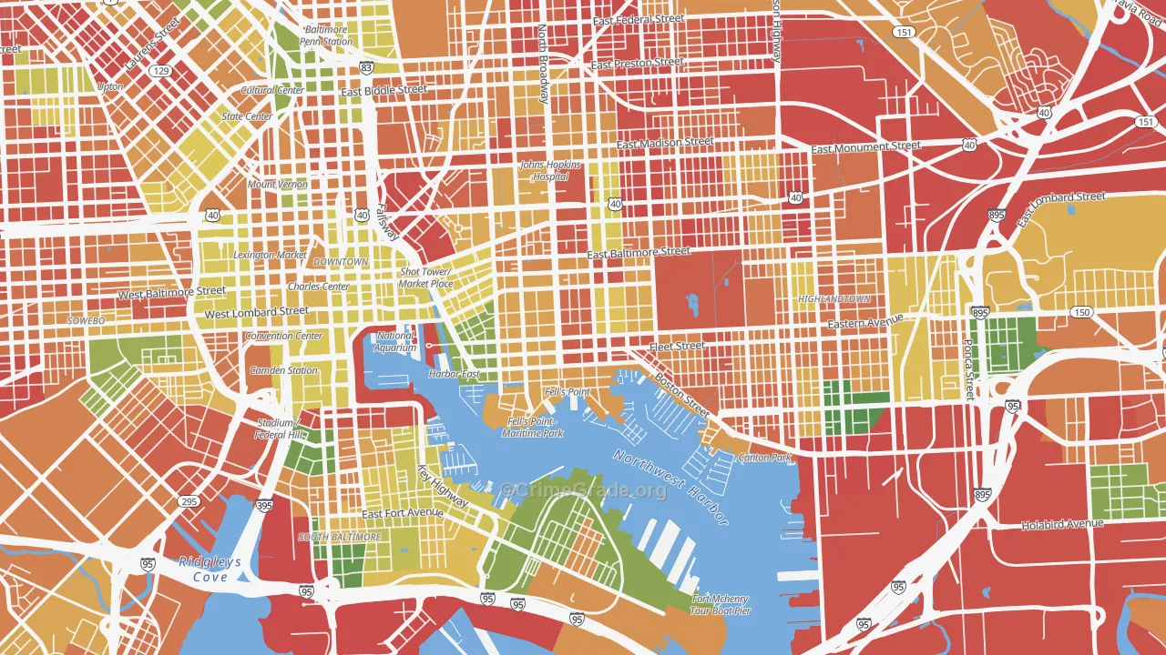 Fells Point, Baltimore, MD Map of Arson Rates