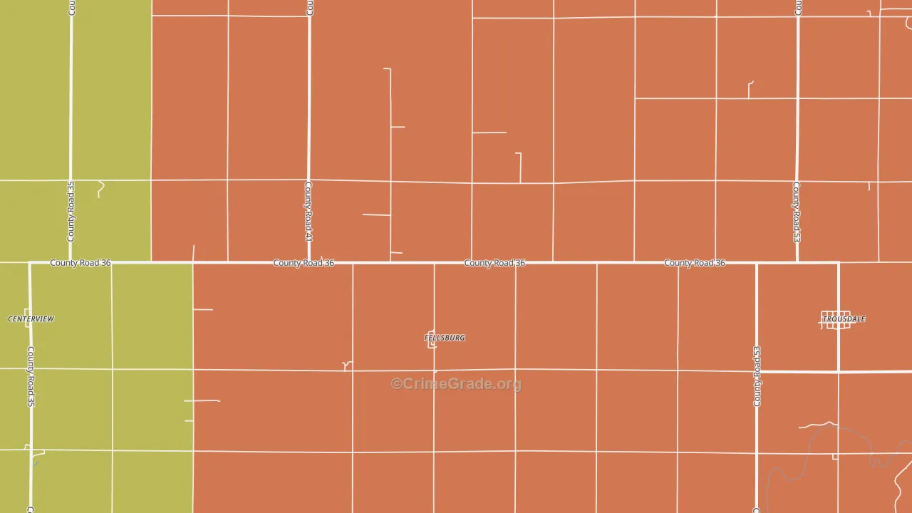 Fellsburg, KS Map of Arson Rates