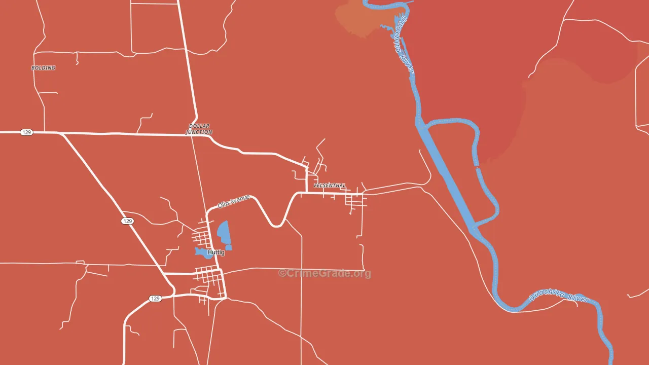 Felsenthal, AR Map of Arson Rates