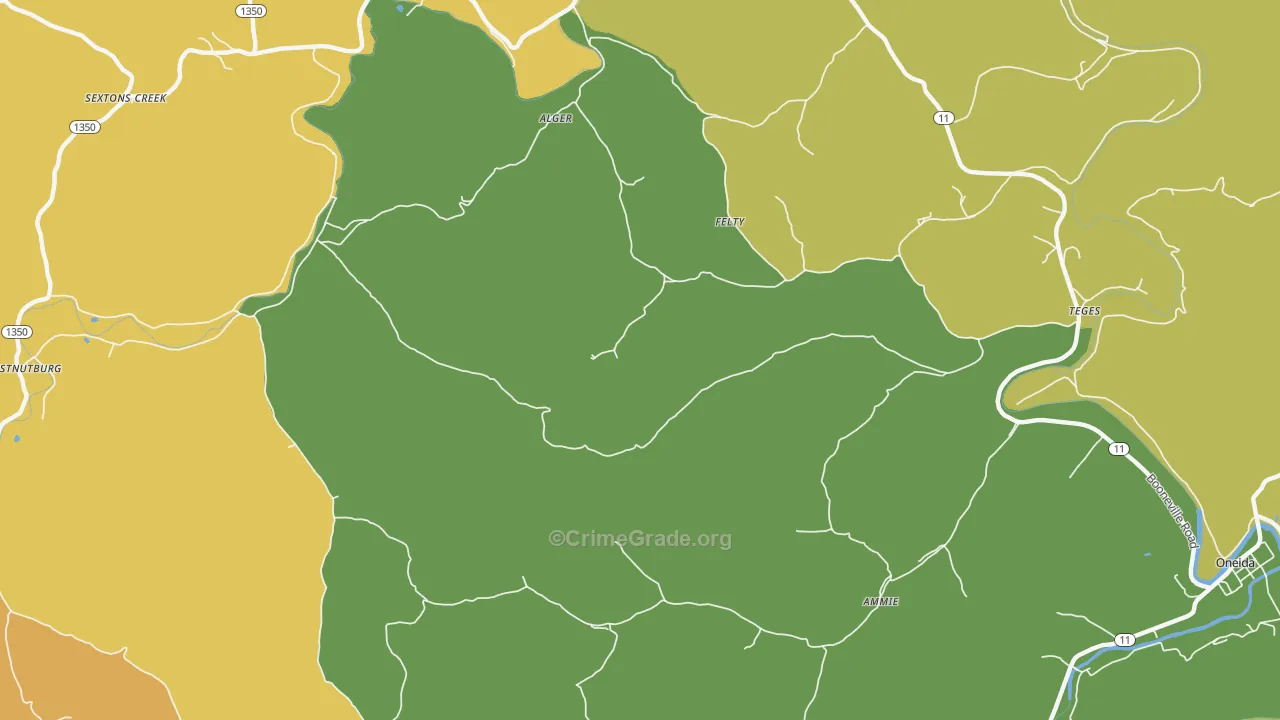 Felty, KY Map of Arson Rates