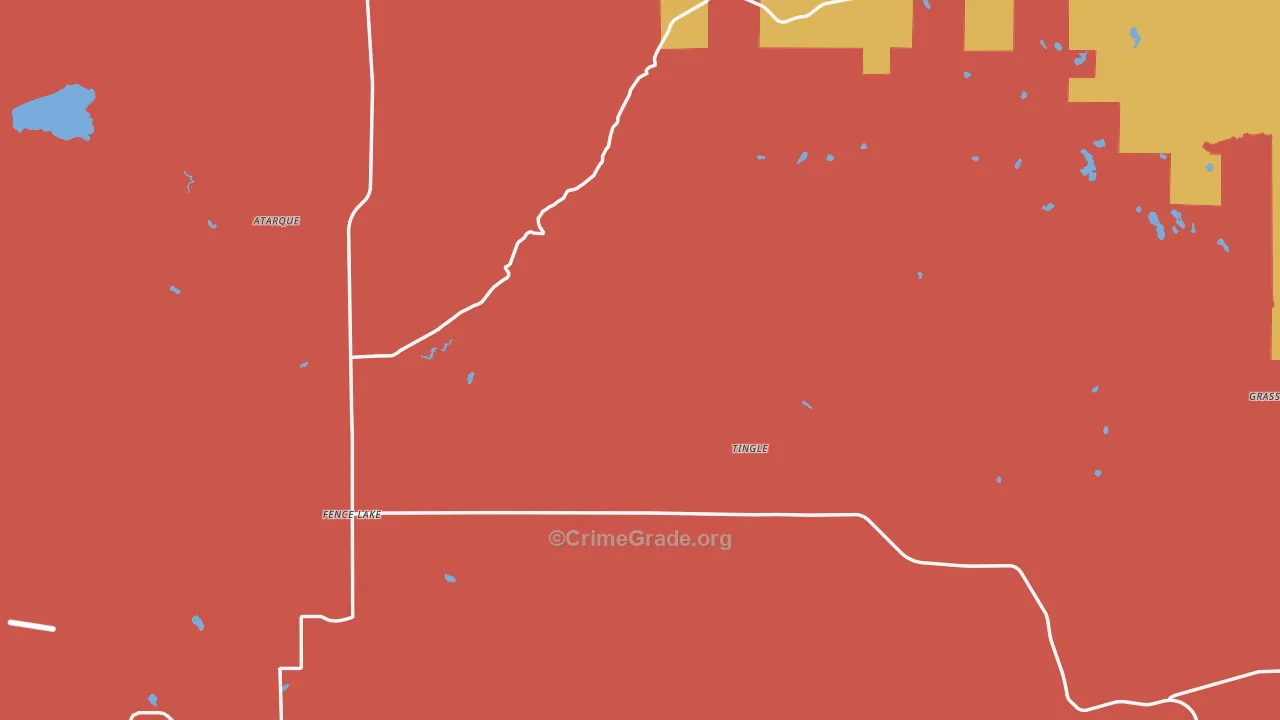 Fence Lake, NM Map of Arson Rates