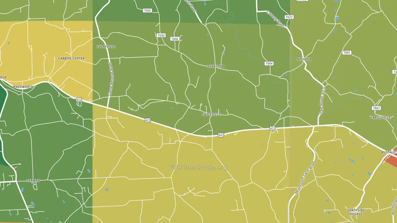 Fenelton, PA Map of Arson Rates