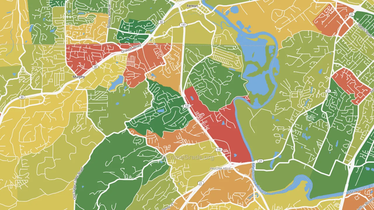 Fenton Area, Fenton, MO Map of Arson Rates