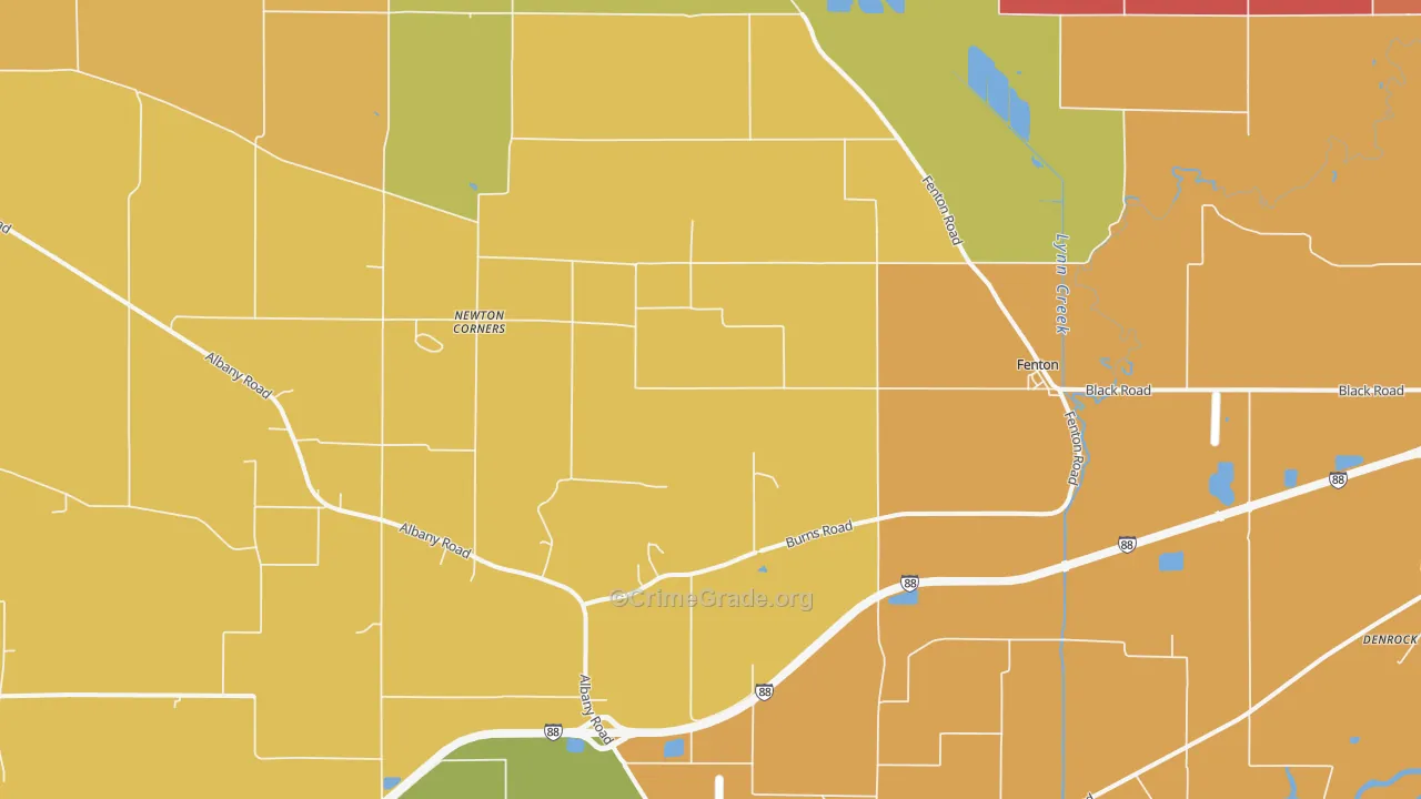 Fenton, IL Map of Arson Rates