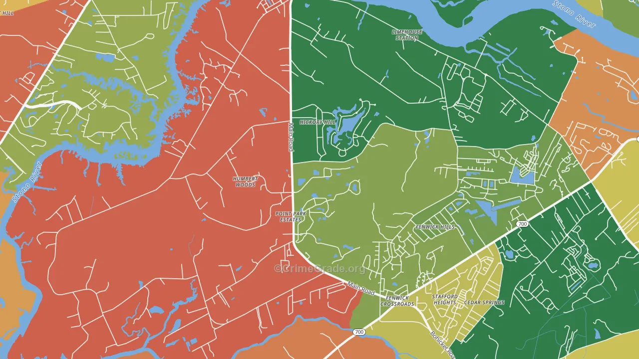 Fenwick Hills, SC Map of Arson Rates