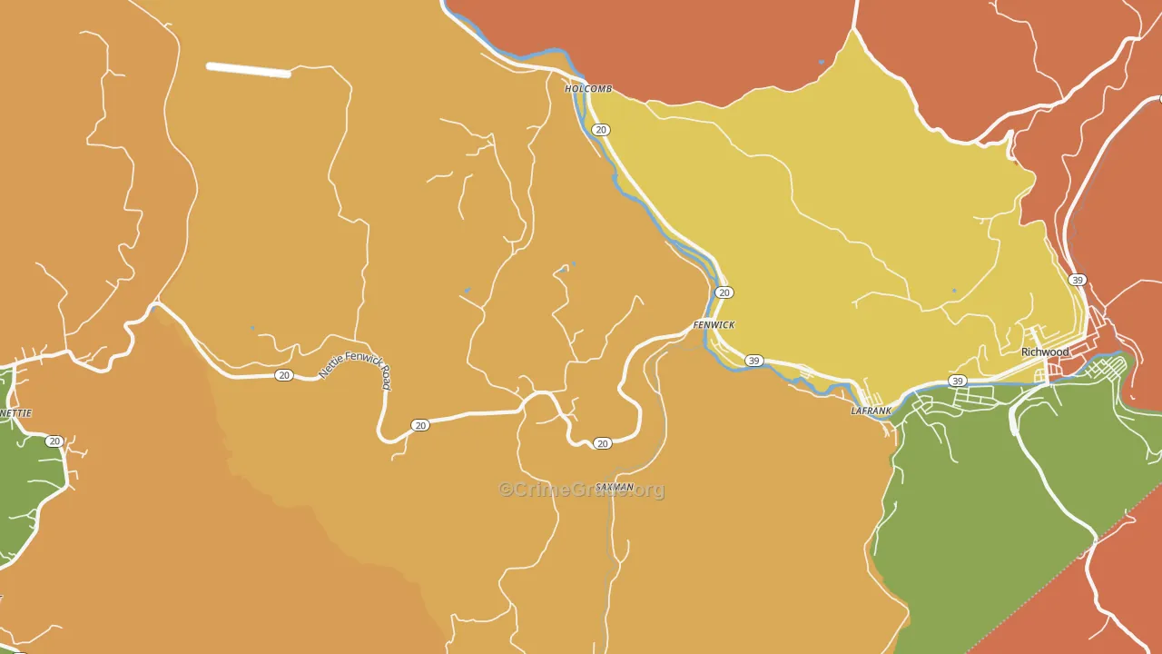 Fenwick, WV Map of Arson Rates