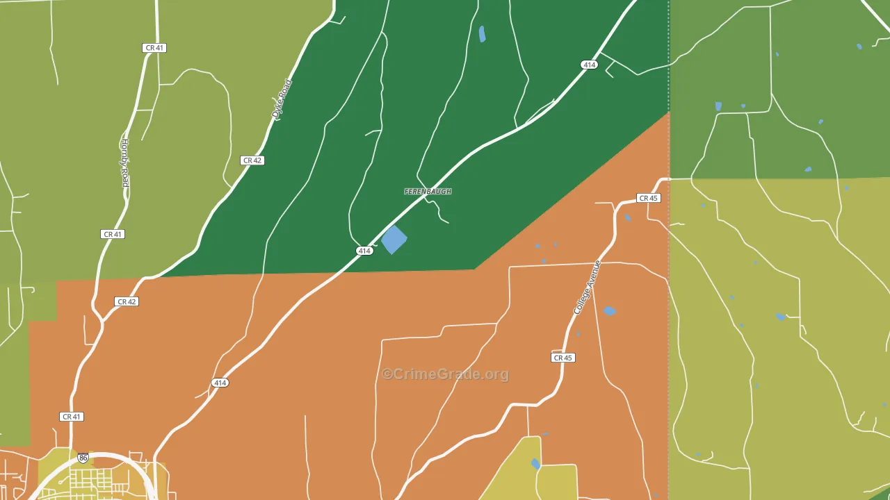 Ferenbaugh, NY Map of Arson Rates