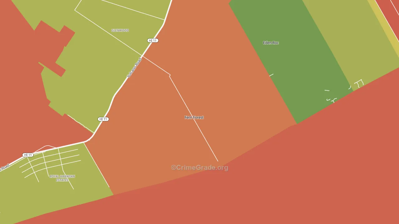 Fern Forest, HI Map of Arson Rates