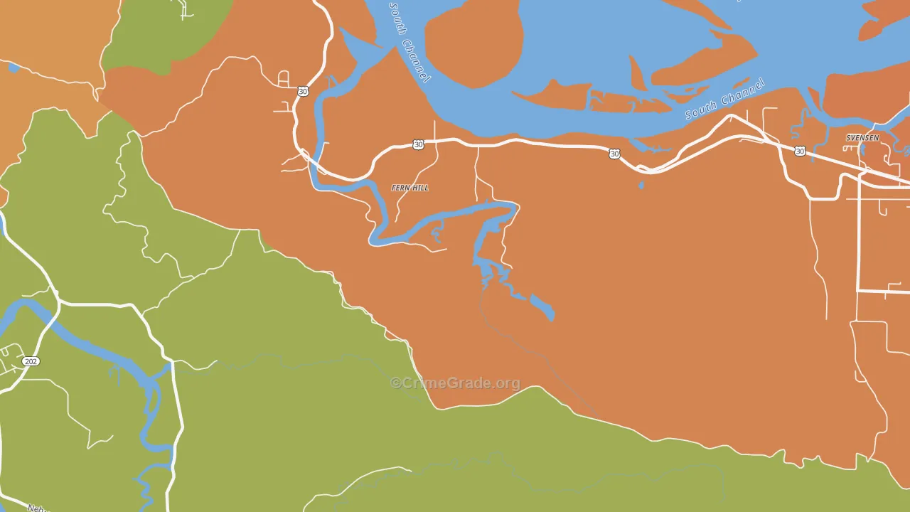 Fern Hill, OR Map of Arson Rates