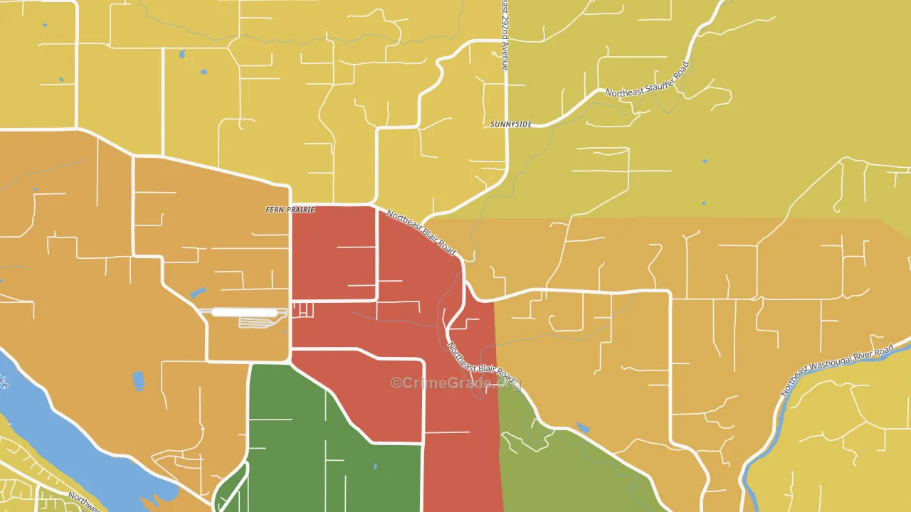 Fern Prairie, WA Map of Arson Rates