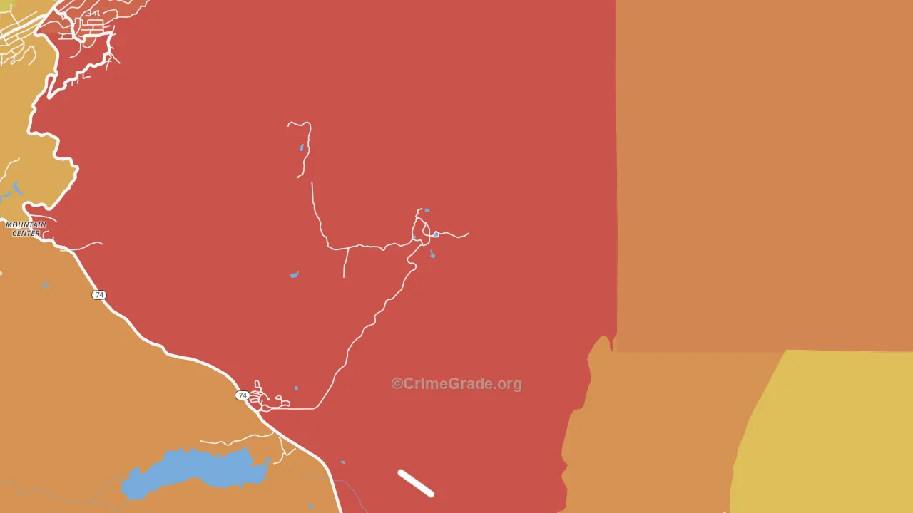 Fern Valley, CA Map of Arson Rates