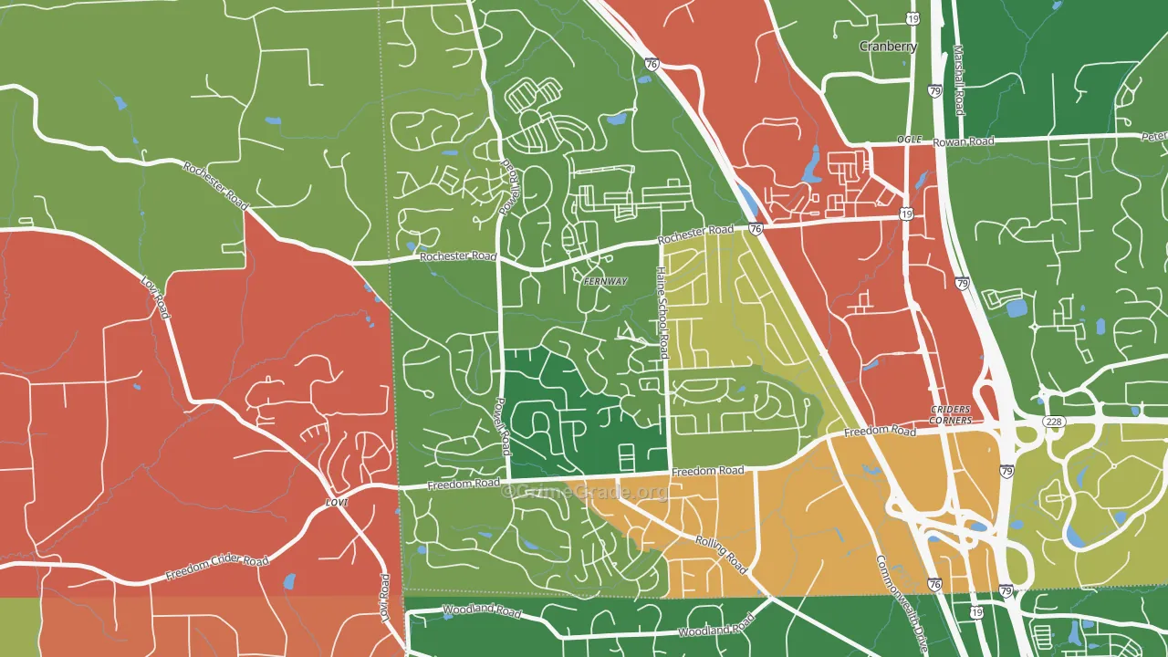 Fernway, PA Map of Arson Rates