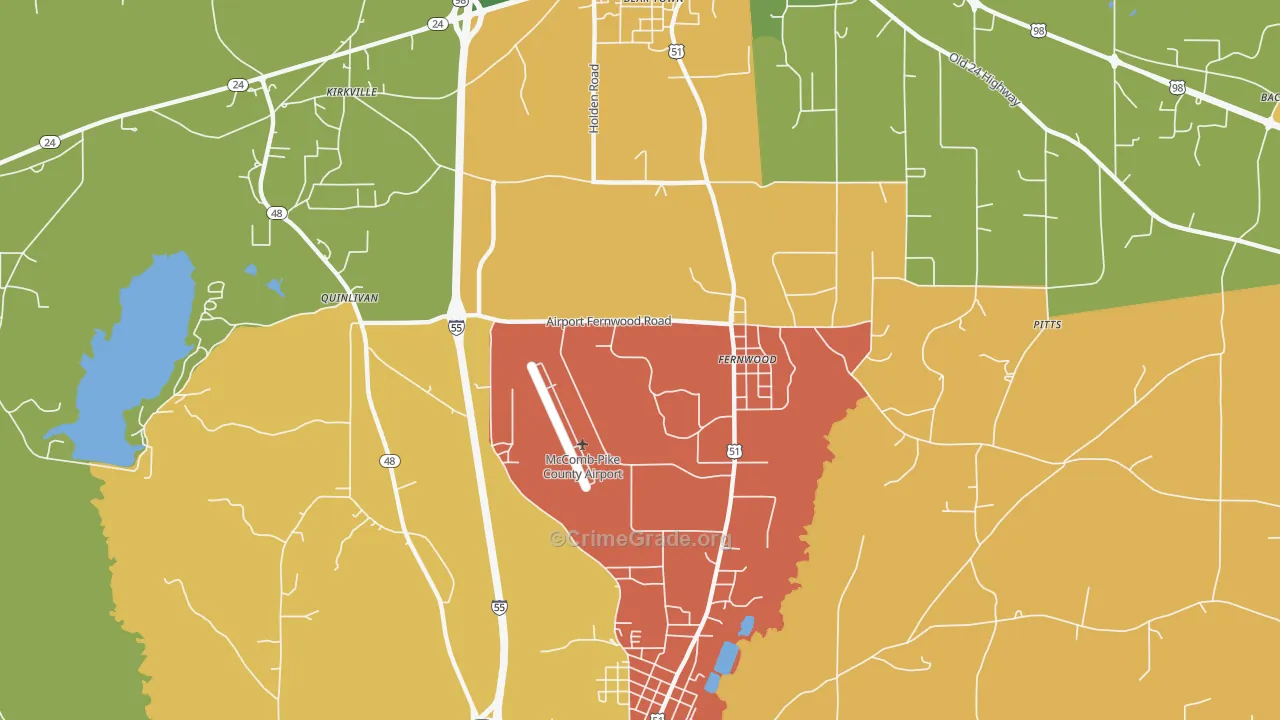 Fernwood, MS Map of Arson Rates