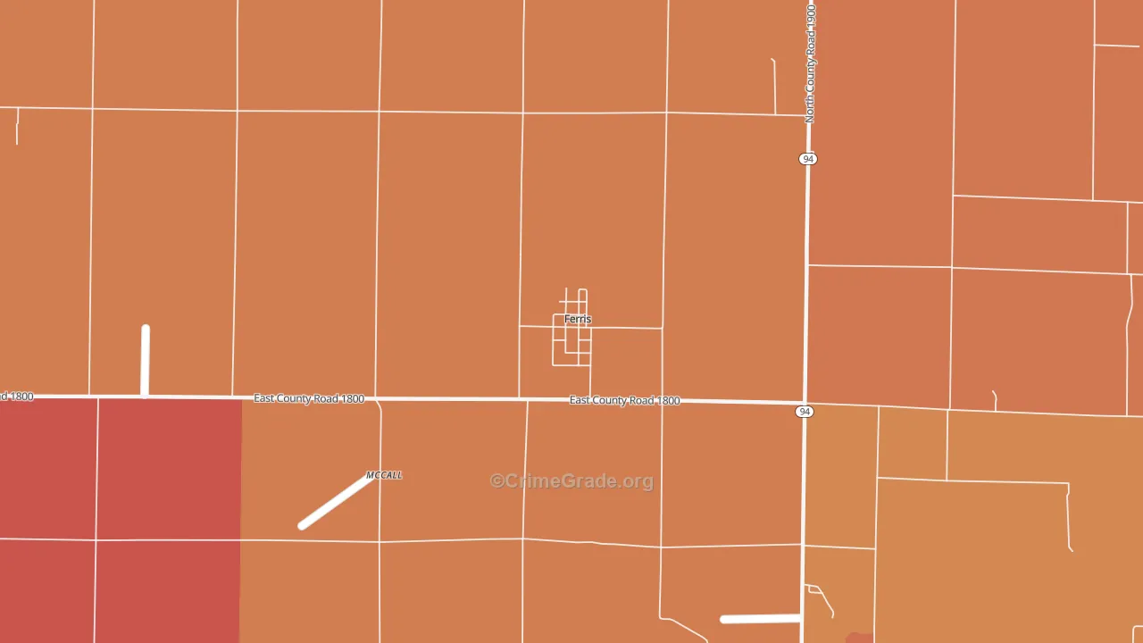 Ferris, IL Map of Arson Rates