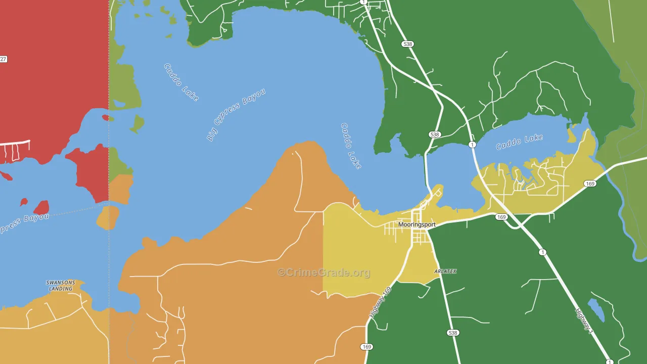 Ferry Lake, LA Map of Arson Rates