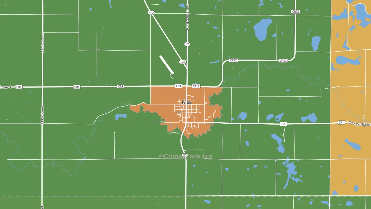 Fertile, MN Map of Arson Rates