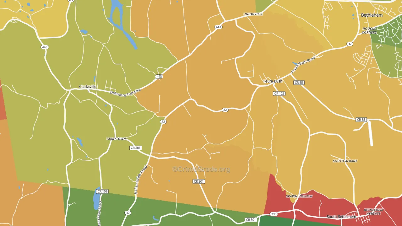 Feura Bush, NY Map of Arson Rates