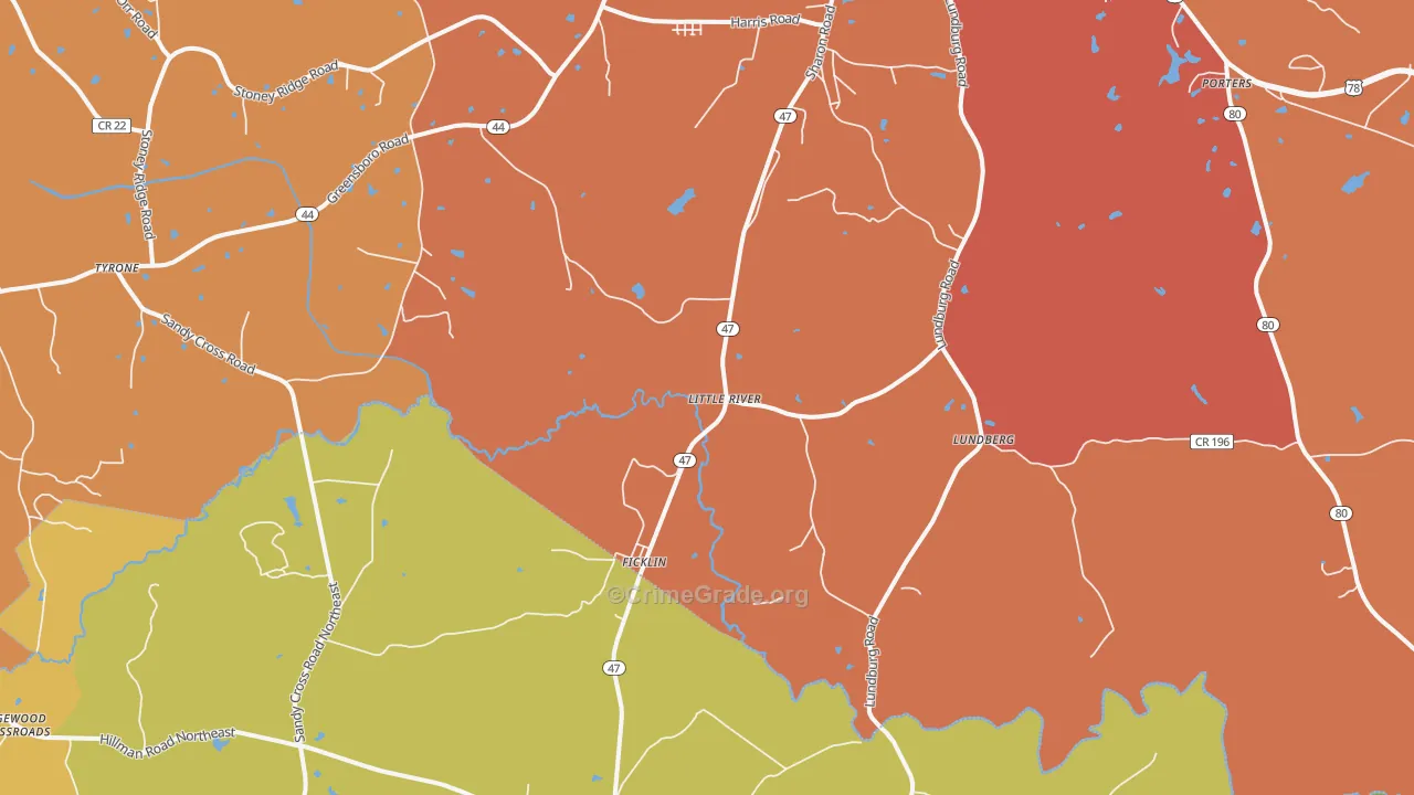 Ficklin, GA Map of Arson Rates