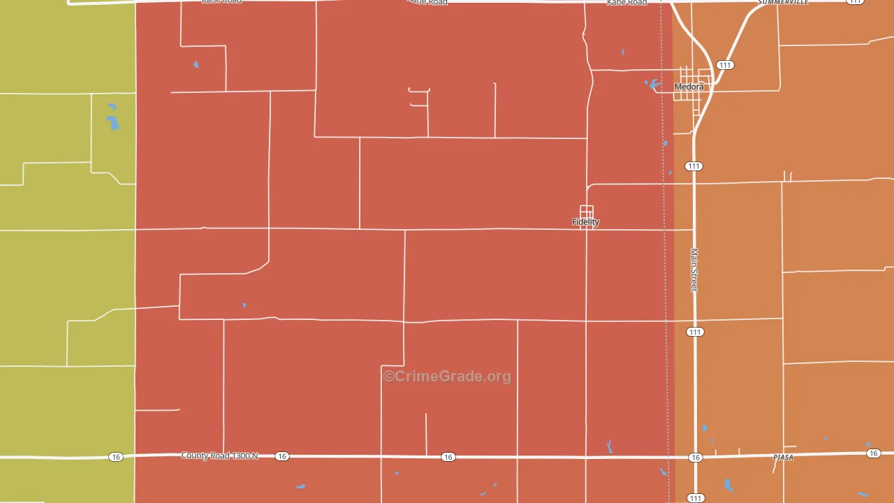 Fidelity, IL Map of Arson Rates