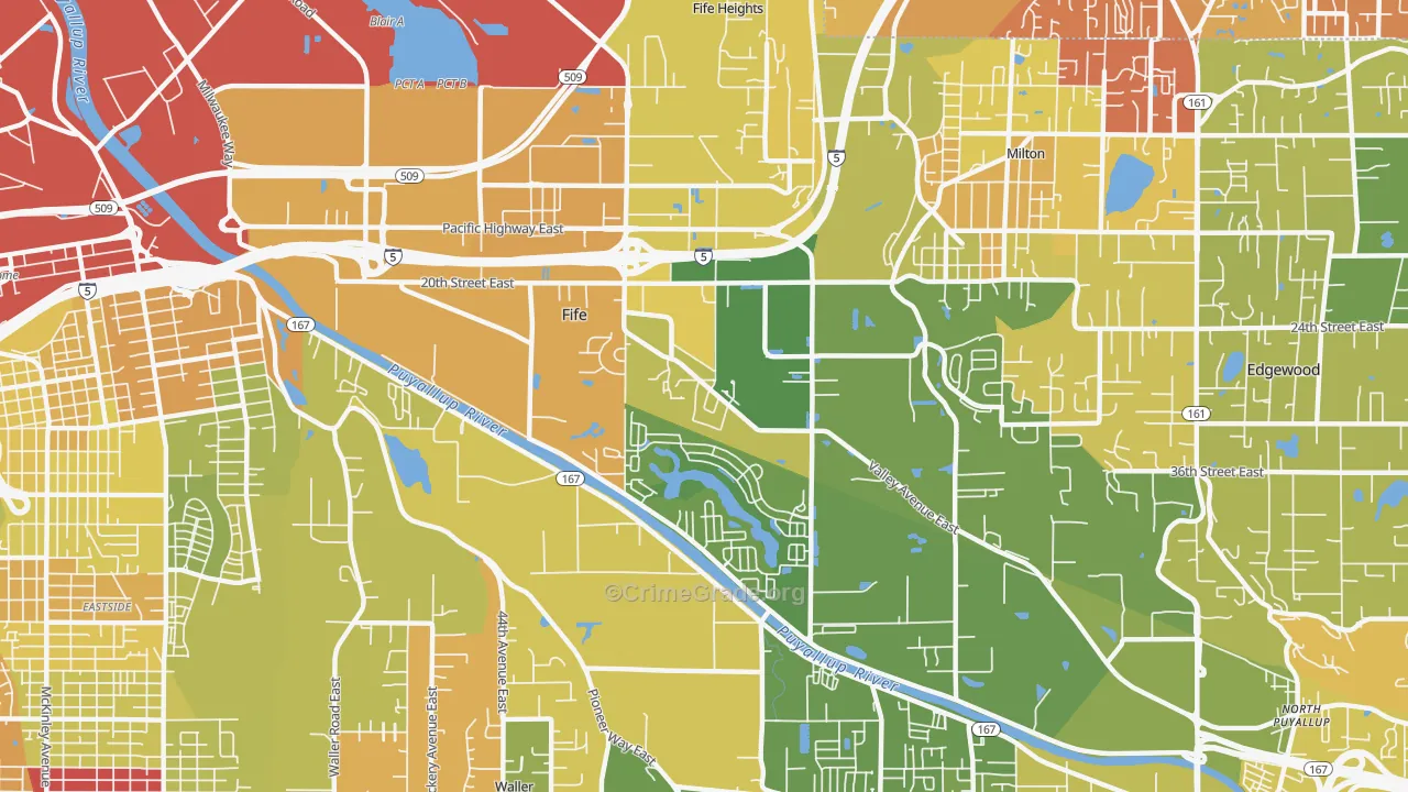 Fife, WA Map of Arson Rates