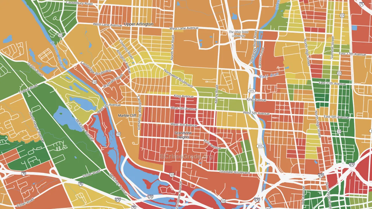 Fifth by Northwest, Columbus, OH Map of Arson Rates