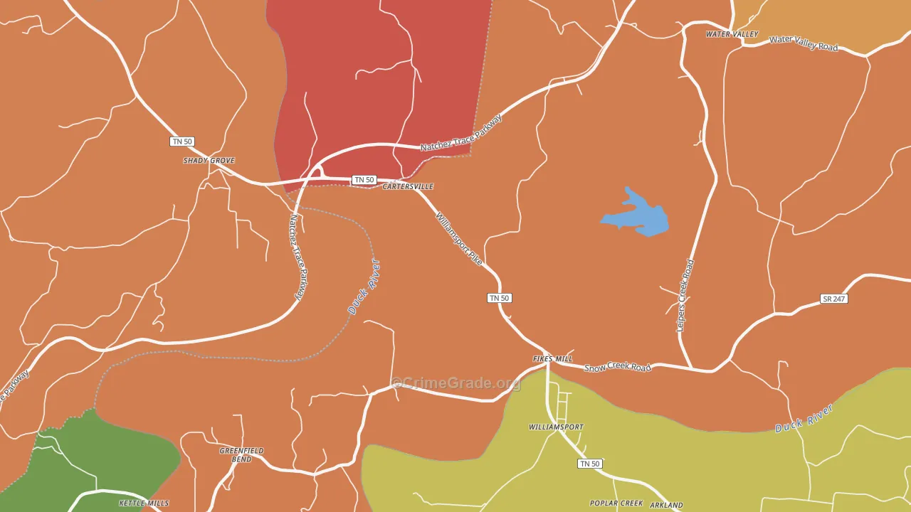 Fikes Mill, TN Map of Arson Rates