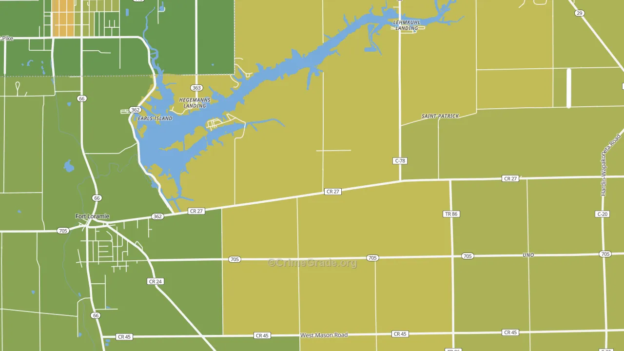 Filburns Island, OH Map of Arson Rates