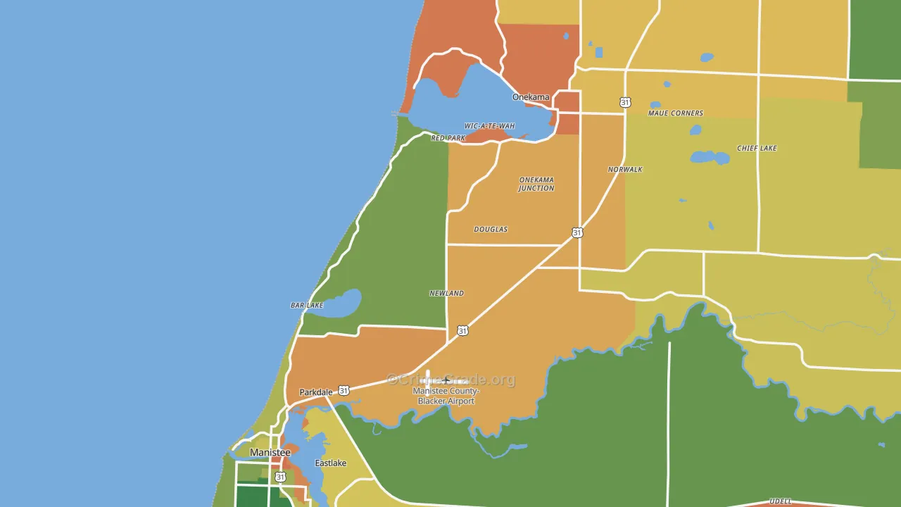 Filer City, MI Map of Arson Rates