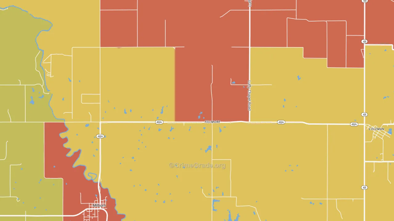 Fillmore, OK Map of Arson Rates