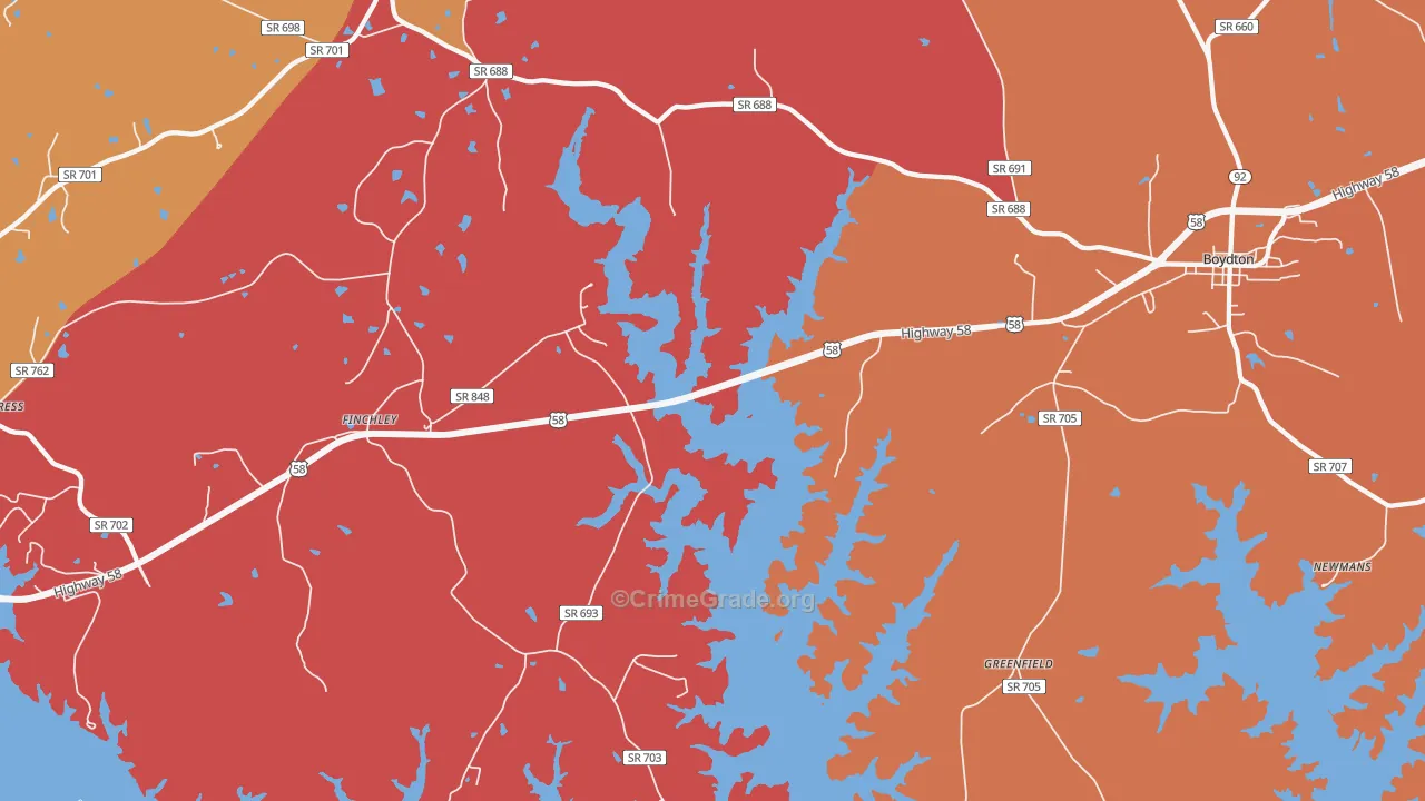 Finchley, VA Map of Arson Rates