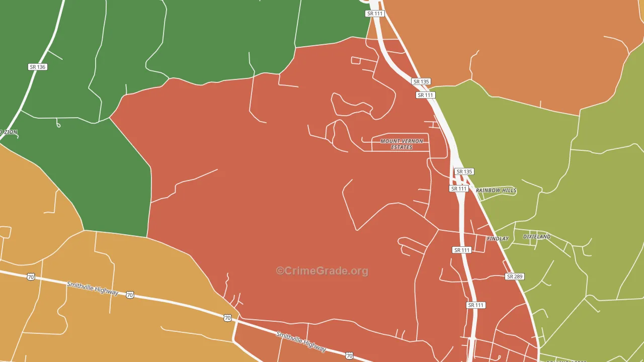 Findlay, TN Map of Arson Rates