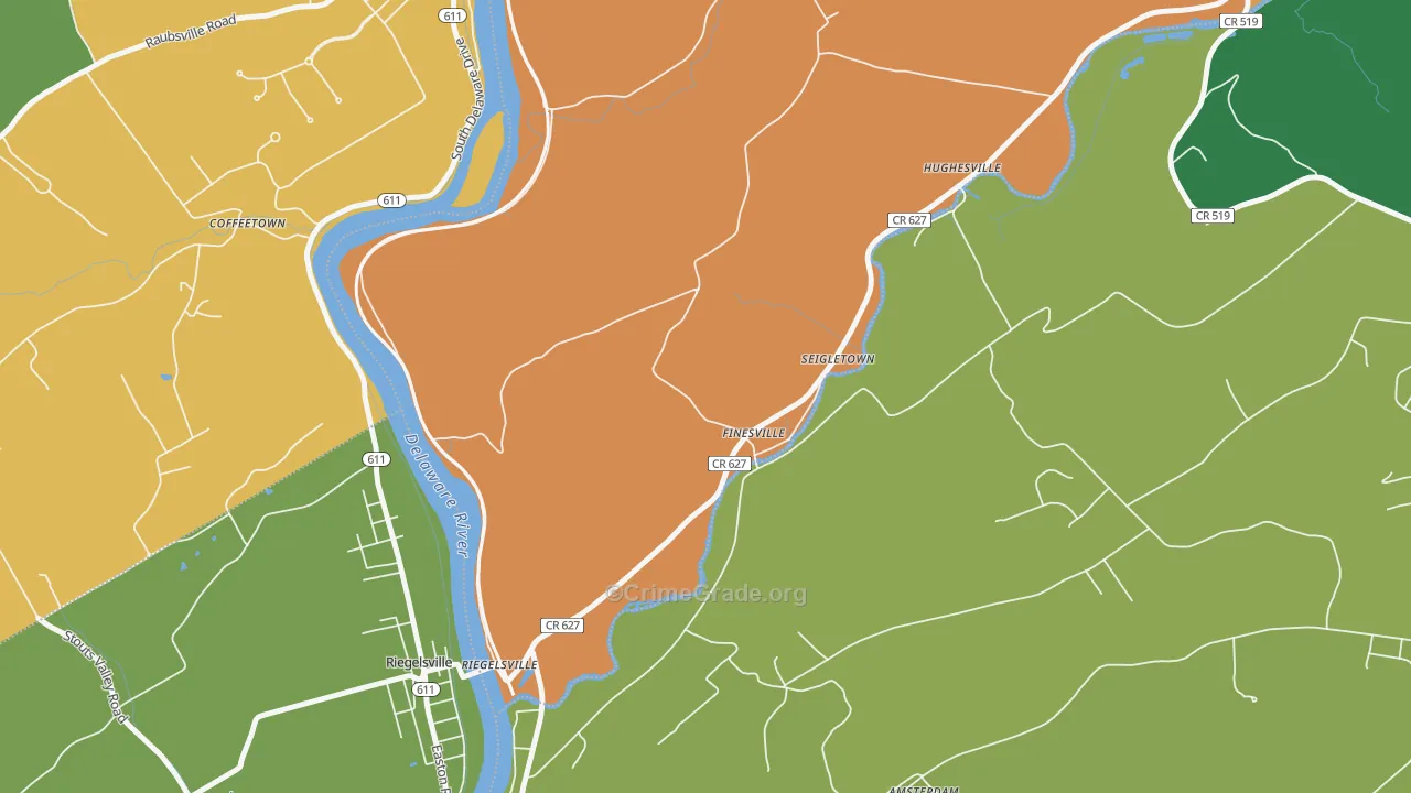 Finesville, NJ Map of Arson Rates