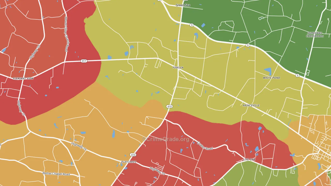 Finklea, SC Map of Arson Rates