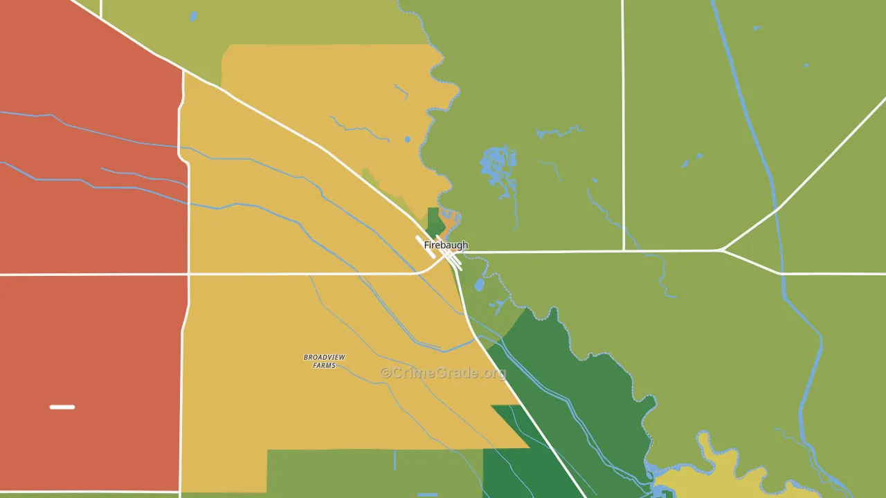 Firebaugh, CA Map of Arson Rates