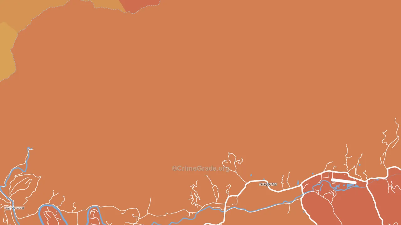 Fires Creek, NC Map of Arson Rates