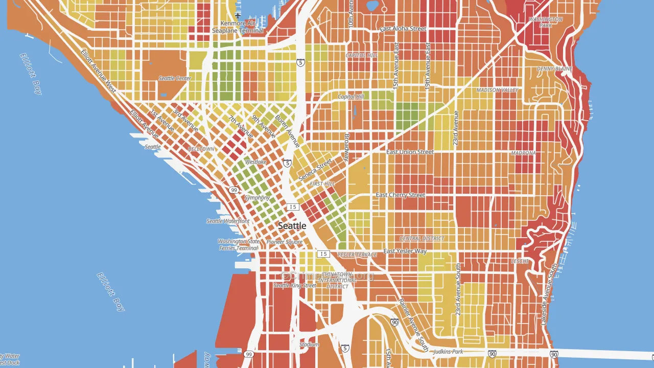 First Hill, Seattle, WA Map of Arson Rates