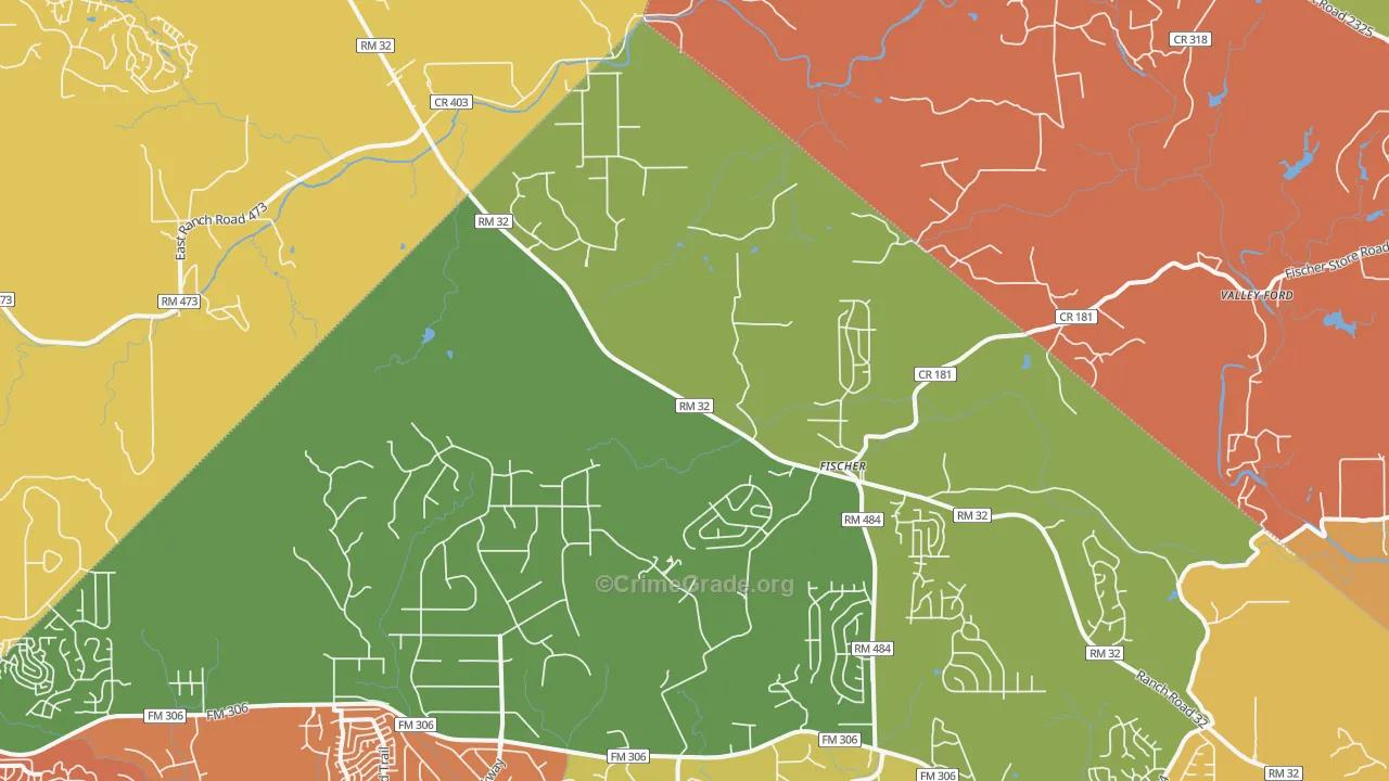 Fischer, TX Map of Arson Rates
