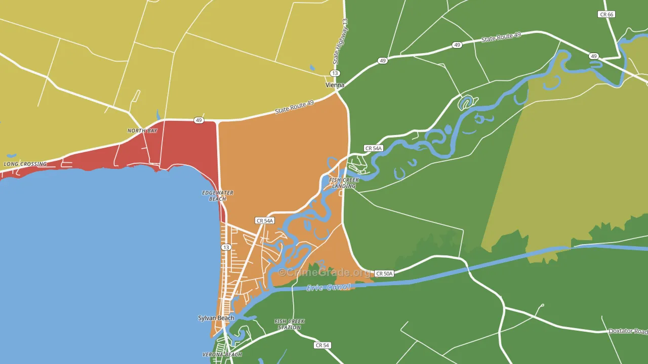 Fish Creek Landing, NY Map of Arson Rates