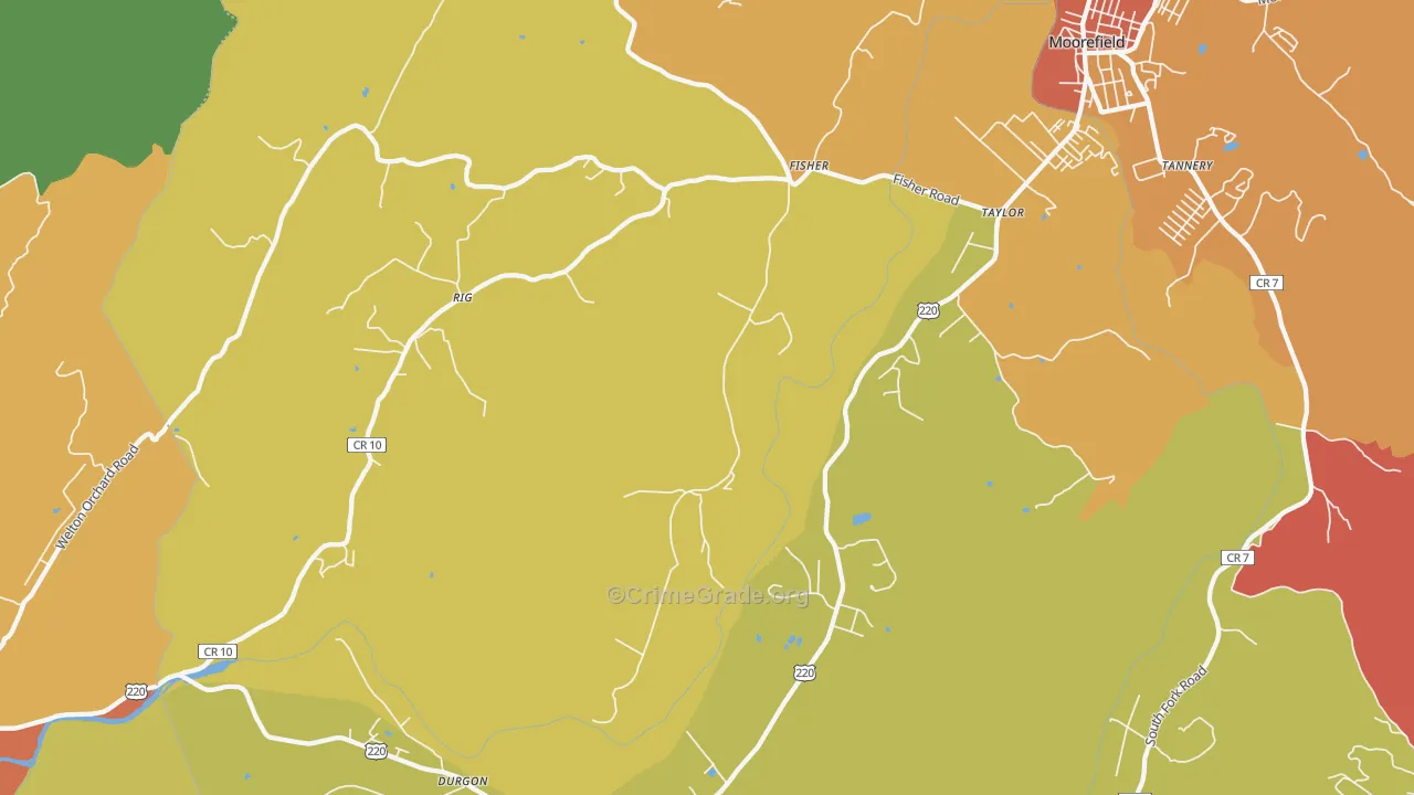 Fisher, WV Map of Arson Rates