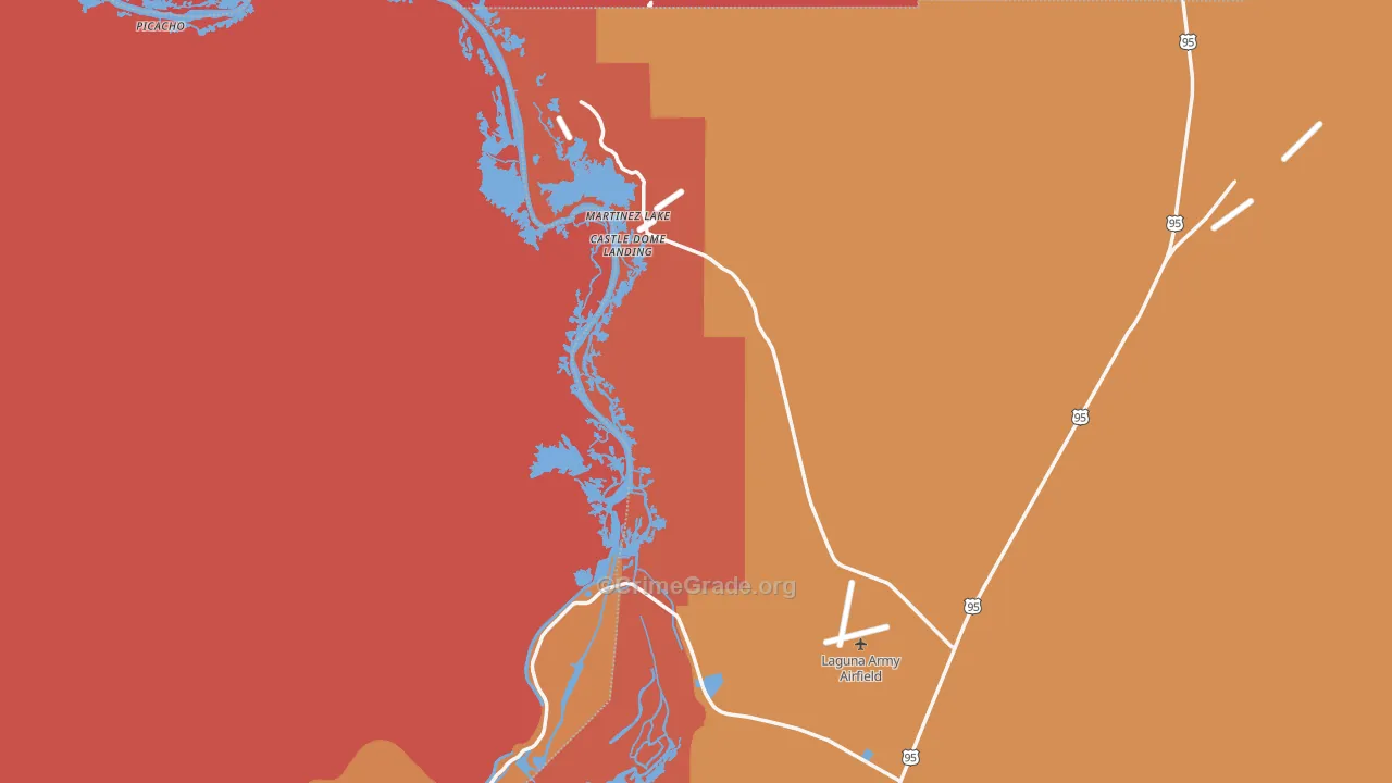 Fishers Landing, AZ Map of Arson Rates