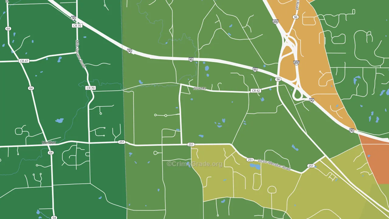 Fishers, NY Map of Arson Rates