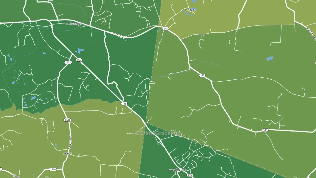 Fisherville, KY Map of Arson Rates